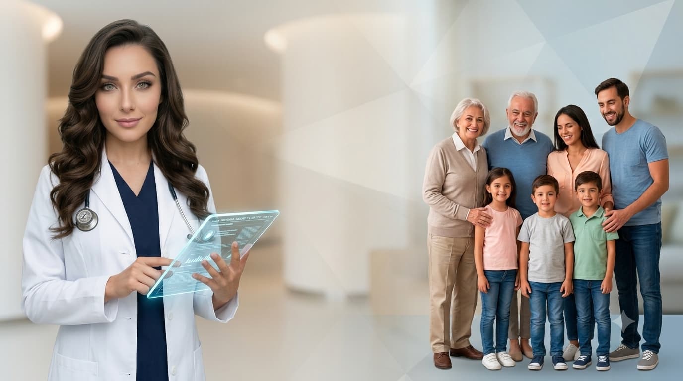 Profesional de la salud y familia conectadas a través de MediCalli